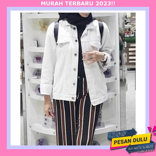 Jeket Jins Wanita Korea Jeket Jeans Wanita Oversize Jacket Jins Cewek Bisa Cod Jsket Jumbo Tulisan V