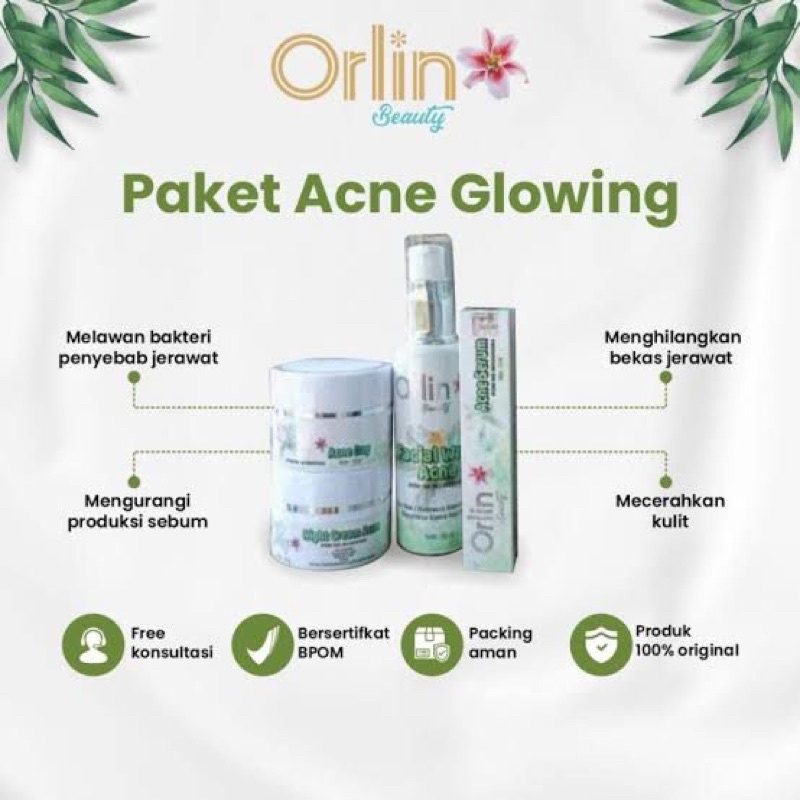 PAKET ORLIN ACNE GLOWING | FREE GIFT | ORLIN BEAUTY SKINCARE