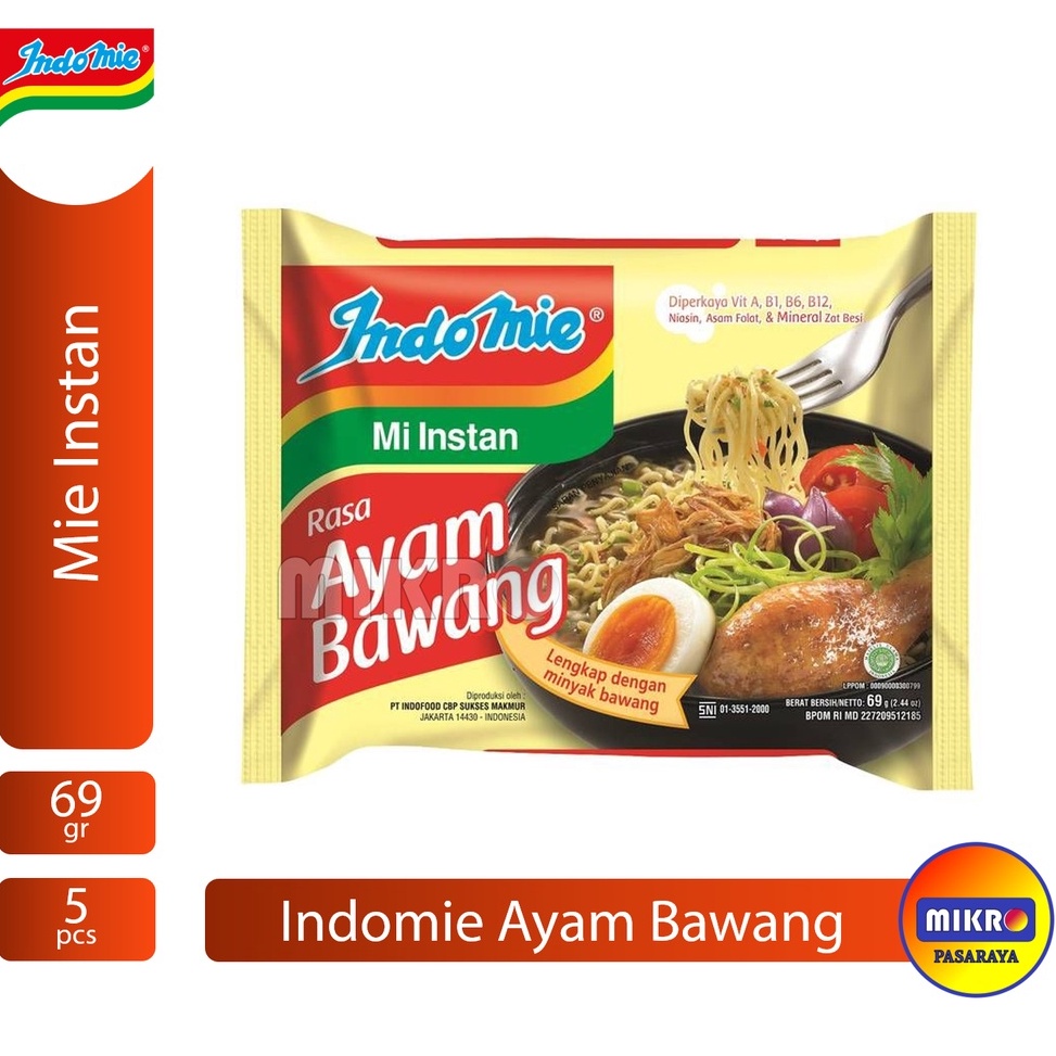 

Dijamin Ori>/ Indomie Ayam Bawang Kuah mie instan [69 gr x 5 pcs] - AYAM BAWANG