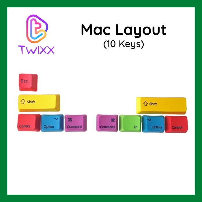 Mac Win Keycaps PBT Dye Syb OEM Profile Colorful Keycaps 10 Keys