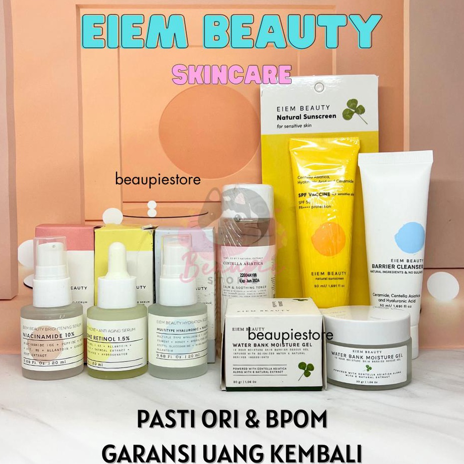 Stock Banyak Eiem Sunscreen / EIEM Beauty Serum / EIEM Toner / EIEM Moisturizer BPOM