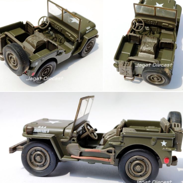 ❉Sqy Newray Diecast Jeep Willys Jeep Perang Jeep Willys Diecast Jagat Diecast ❅ T ☒