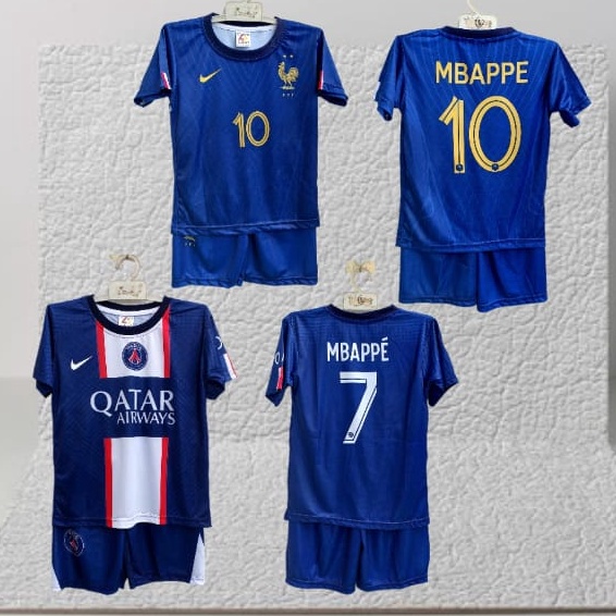 eJ jersey france/jersey psg/jersey mbappe/setelan baju bola mbappe printing ✷ ¢