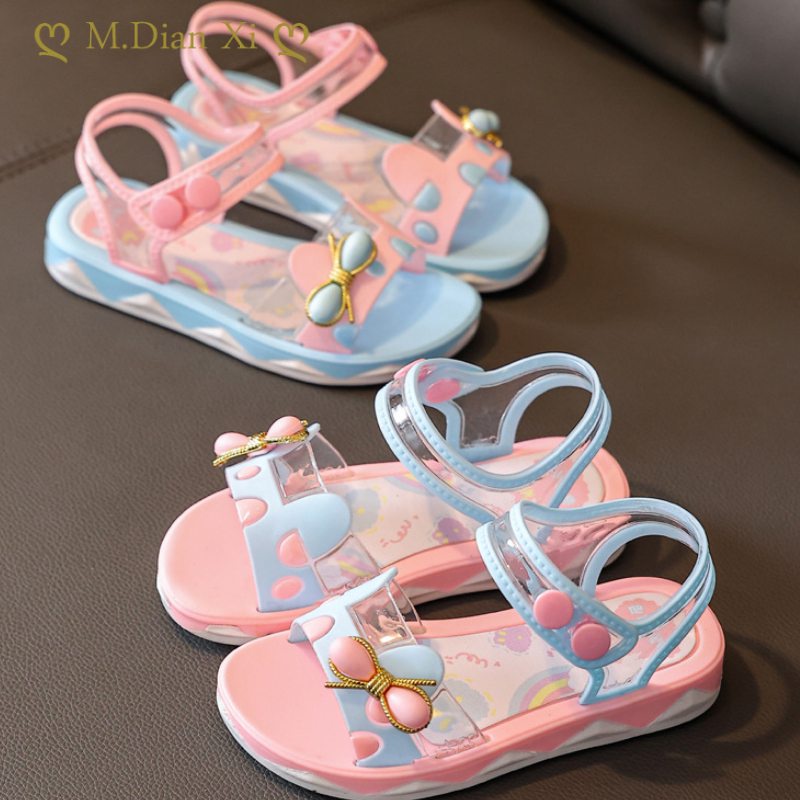 ❤Summer Little Girls Sandals 2023 New Flower Simple Cute Pink Purple Children Sandals Toddler Baby S