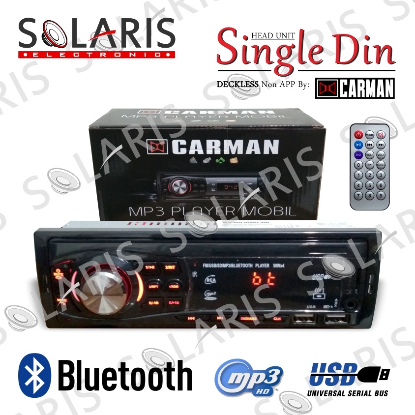 ➔ HEAD UNIT SINGLE DIN DECKLESS CARMAN MP3 ✧ ➤