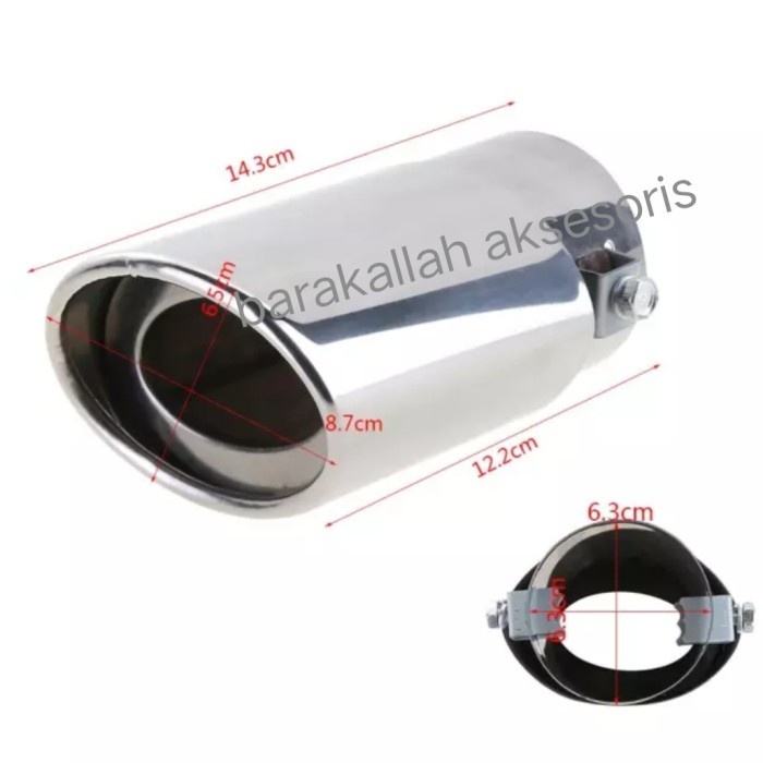 Muffler Ujung Knalpot Mobil Avanza Veloz 2022 Diameter 6'3Cm Universal Kode 030