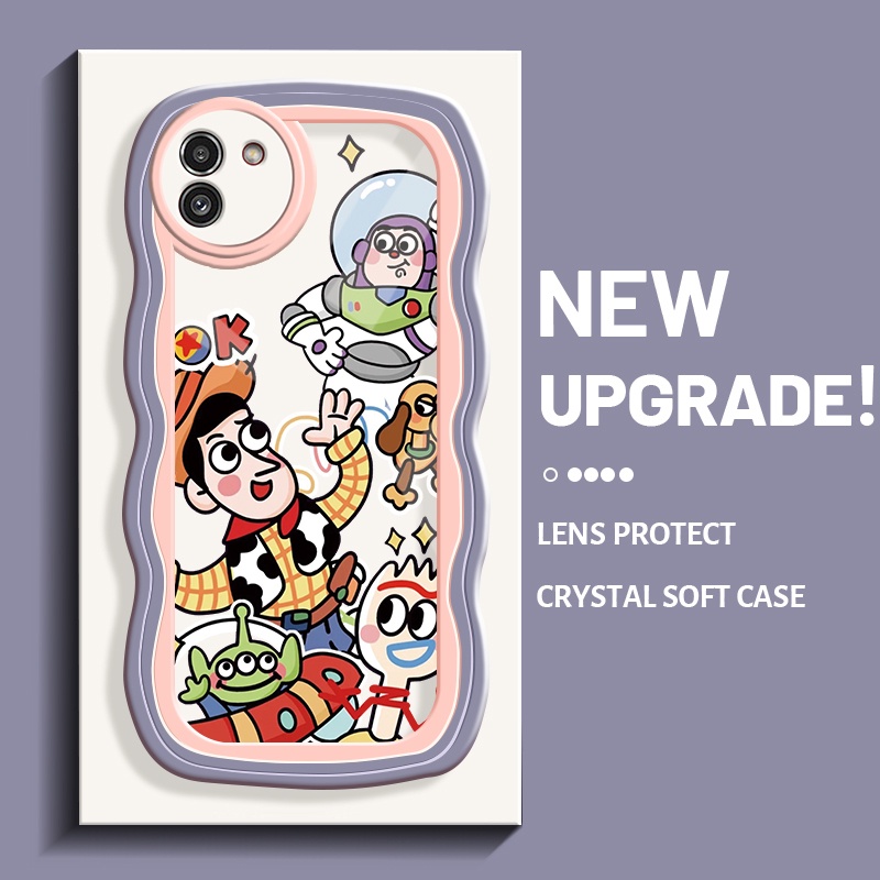 Casing Ponsel untuk Samsung A03 Core A03s A02s M02s A02 M02 Case kartun robot dan monster HP pinggir