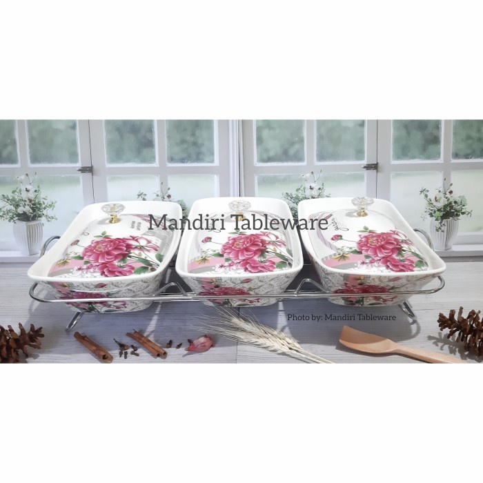 PENGHANGAT MAKANAN FIORENZA CASSEROLE MOTIF SHABBY (AK-988)