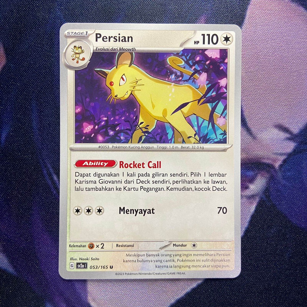 pokemon (ID) persian - SV2a 053/165 - U