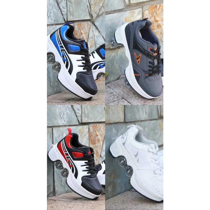 NEW  Sepatu Roda Casual Skate / Kick Roller Shoes Impor Viral TIKTOK
