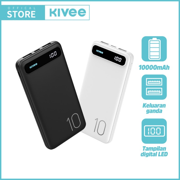 Terlaris Kivee 10000Mah Power Bank Cepat Dengan Indikator Led