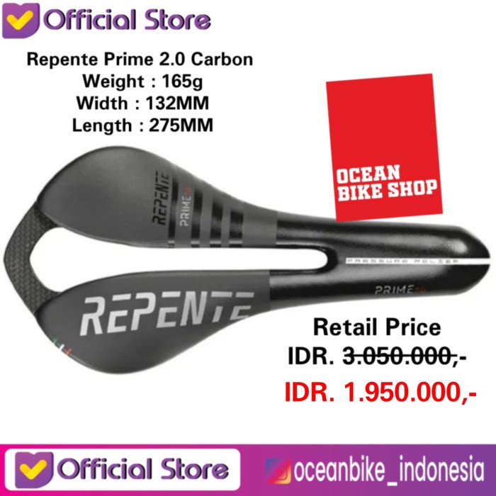 Terlaris Sadel Sepeda Ori Repente Prime 2.0 Carbon Saddle Roadbike Not Prologo