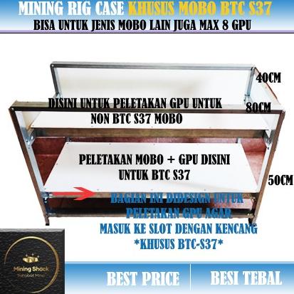Rak Mining case Mining Rig khusus MOBO BTC S37 atau mobo lain 8 GPU