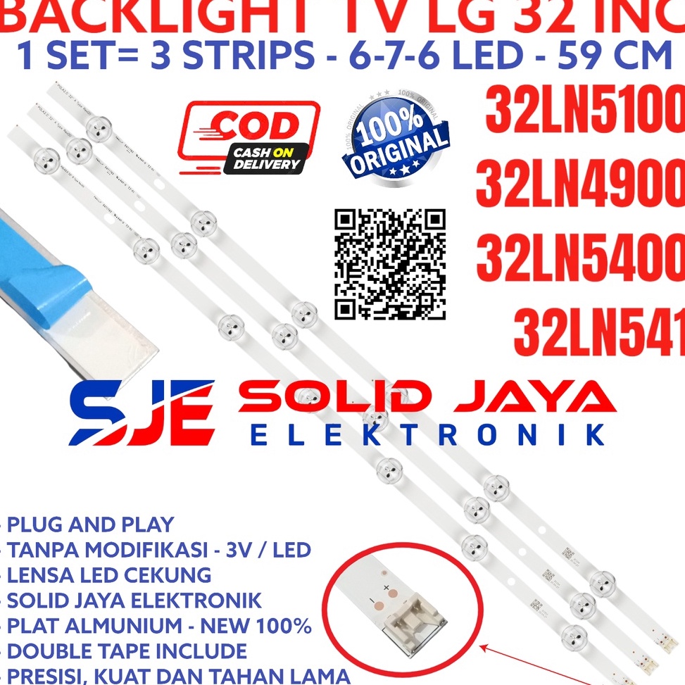 ΣNgl BACKLIGHT LG 32LN5100 32LN4900 32LN5400 32LN549 32LN541 676 32LN 32 INC IN INCH LAMPU BL LED TV