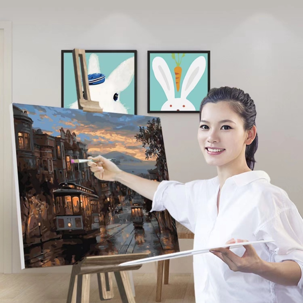 

FKL DIY PAINTING CANVAS PAINT BY NUMBER KIT LUKISAN 40X50CM UKF
