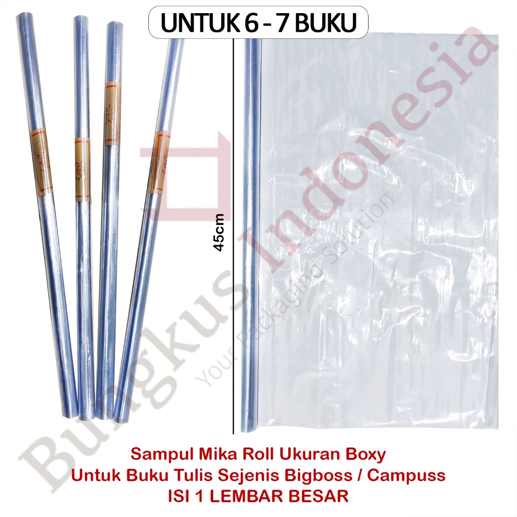 

L4W SAMPUL BUKU MIKA ROLL - UKURAN BOXY DAN KUARTO 34 & 45 GOZ