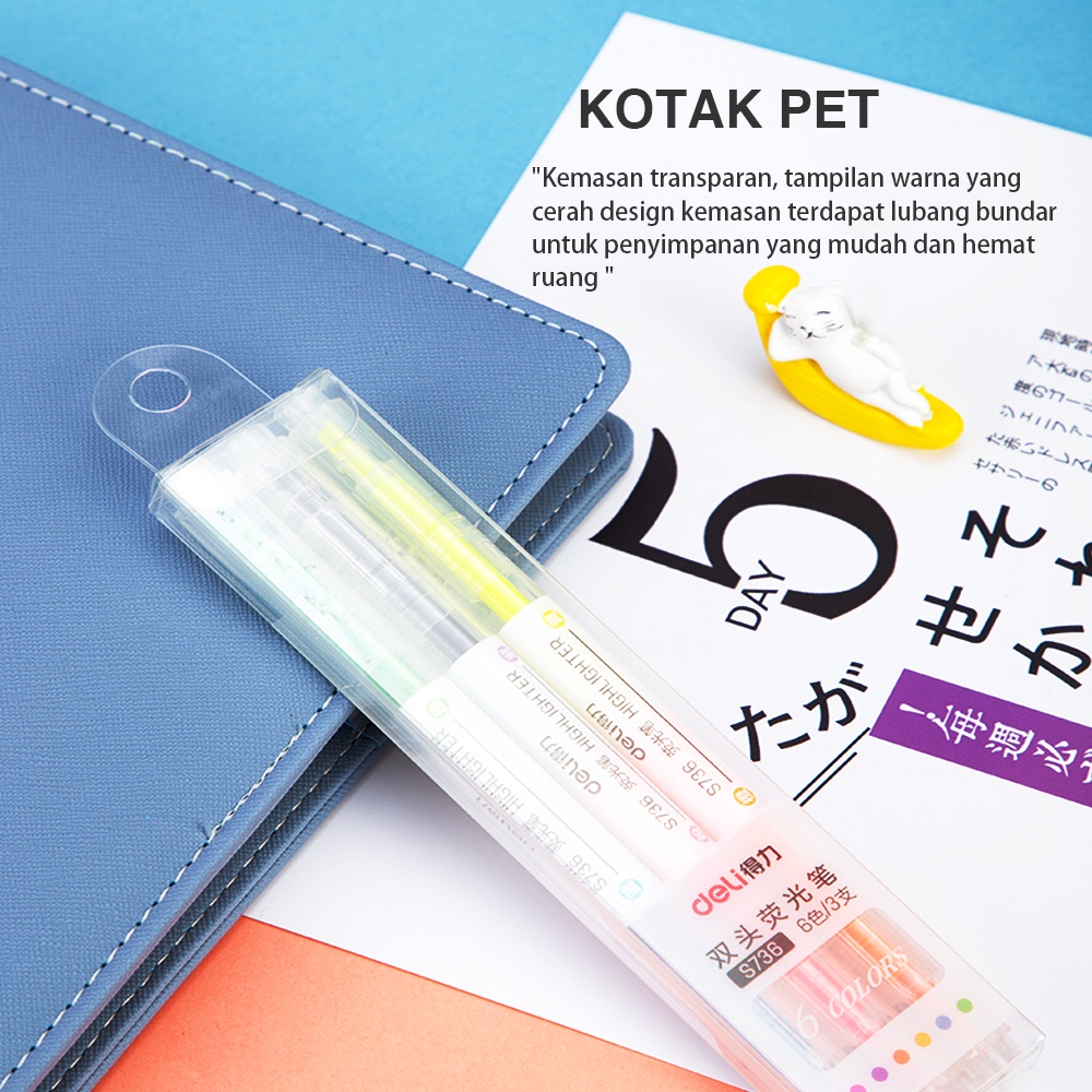 

CVK DELI HIGHLIGHTER UJUNG 2 WARNA 3PCS/PAK 6 WARNA S736 B93