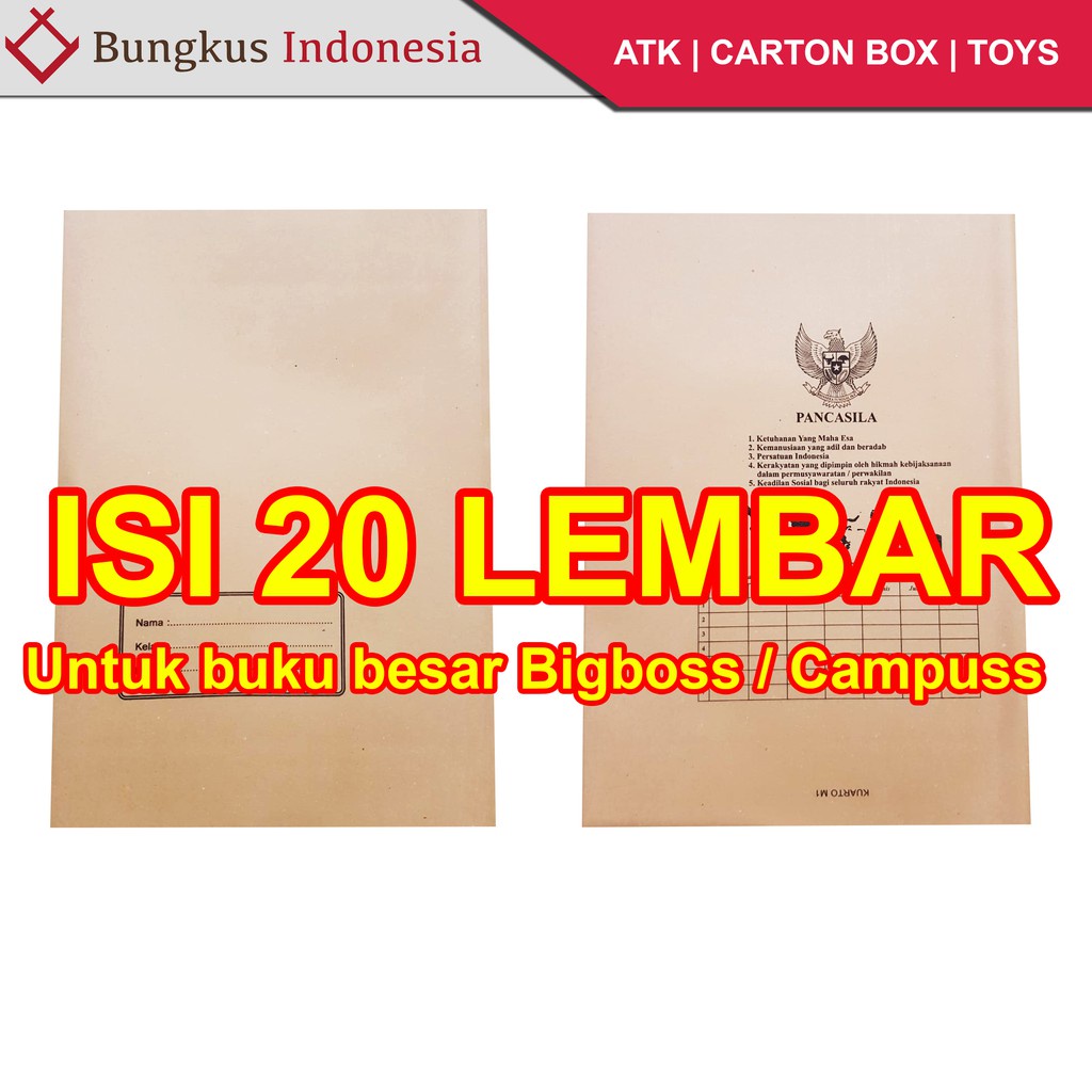 

H2O SAMPUL BUKU COKLAT BOXI NAMA BOXY T3A