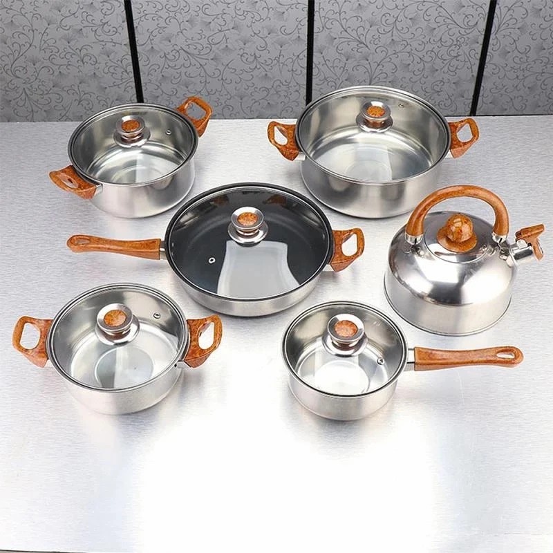 Set Peralatan Masak Panci Wajan Teko Stainless Cooare BOBOKO 6 Set