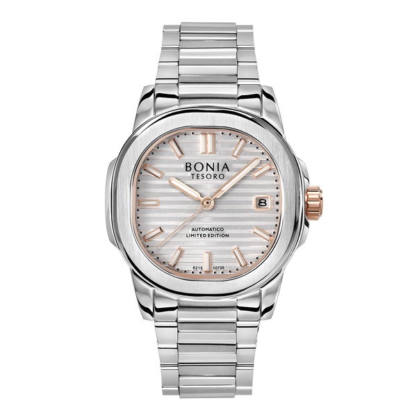 Jam Tangan Wanita Bonia Tesoro Silver Dial Limited Edition Stainless Steel Automatic BP10735-2312LE 