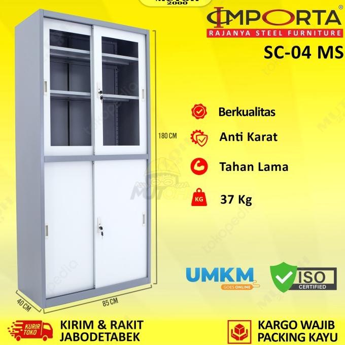 

Importa Sc-04 Bt Ms Lemari Arsip Besi Pintu Kombinasi Sliding Berkualitas
