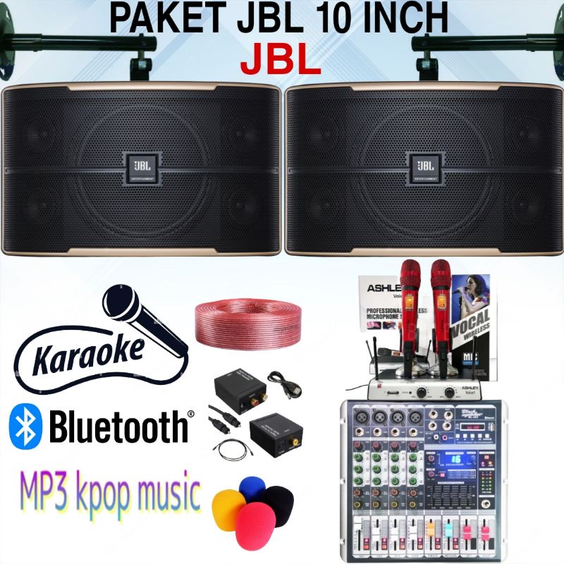 PAKET KARAOKE RUMAH SOUND JBL 10 INCH + POWER MIXER 4 CHANNEL SOUND CAFE DAN RESTORAN LIVE MUSIC KARAOKE JBL ORIGINAL