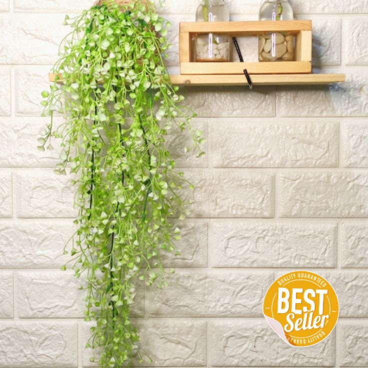 Best Seller Qzj 1 Set Pot Daun Rambat / Tanaman juntai / Pajangan Rak Dinding Aesthetic /Artificial 