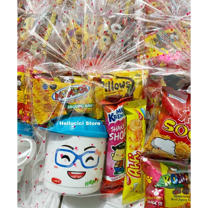 

ぇ L 1178 PARCEL KEMASAN GELAS TRIXY TOPI MURAH + BINGKISAN SNACK ULTAH Di⚡kon !! ｸ