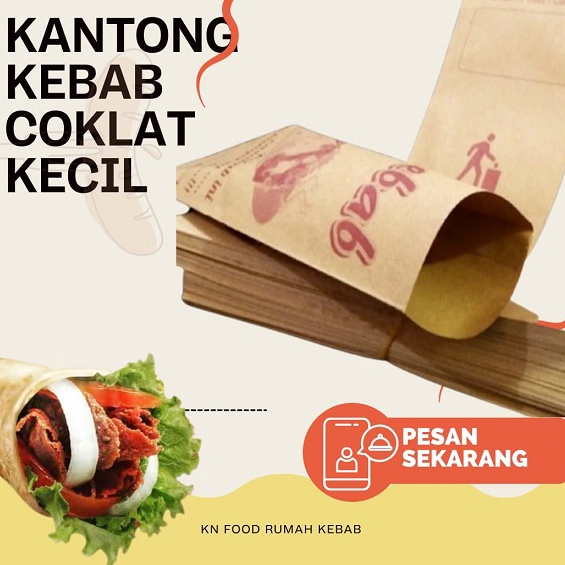 

ϟ|Ready stockDus Kantong Kebab coklat Kecil isi 100 pcs Ready Stok✷