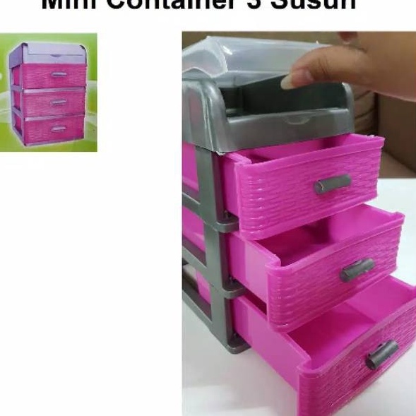 ' Laci Susun 3 Kecil  / Laci Mini / Mini Container / Laci Plastik / Lemari / Tempat Obat / Laci Keci