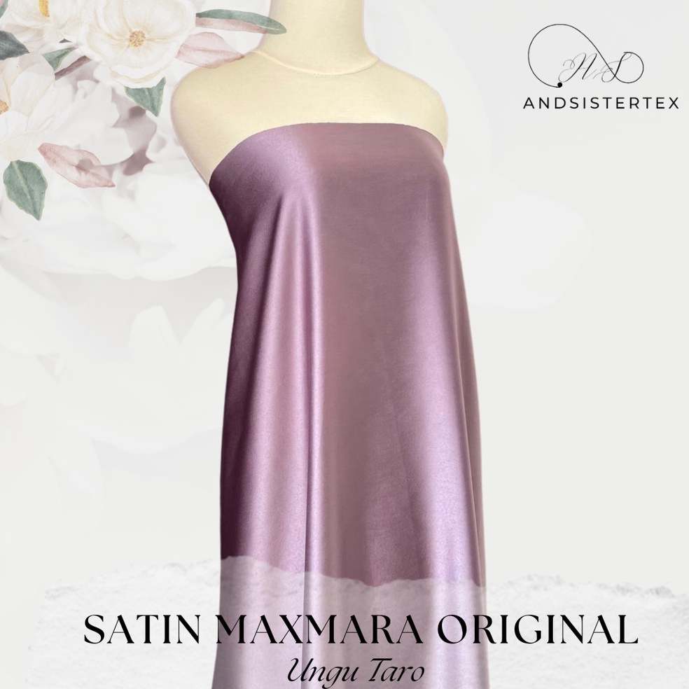 ➺ Bahan Kain Satin Maxmara Warna Ungu Taro 5948