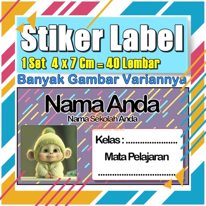 

Stiker Label Nama Buku Pelajaran Anak Karakter Hewan Lucu Cute Murah Sticker Kecil Banyak 20 Lembar Anime Vol-200