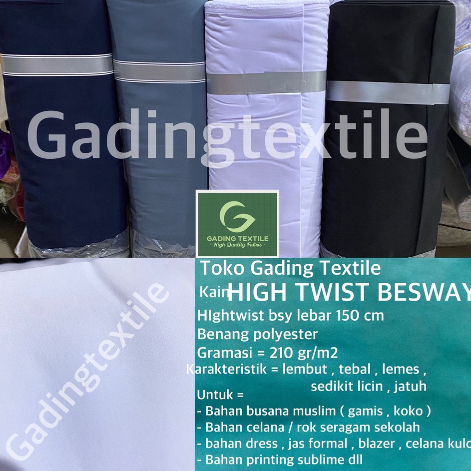 ♕ MMMM 71035 ( per setengah meter ) kain HIGH TWIST BESWAY HIGHTWIST BSY NIKITA polyester lebar 150 