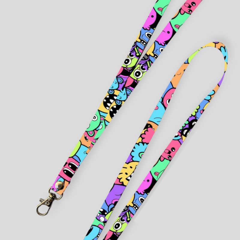 

Lanyard id cart motif doodle fre karet oring promo