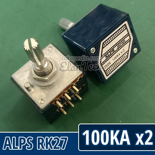 Potensio ALPS RK27 Stereo A100K 100KA x2 Blue Velvet Elantech