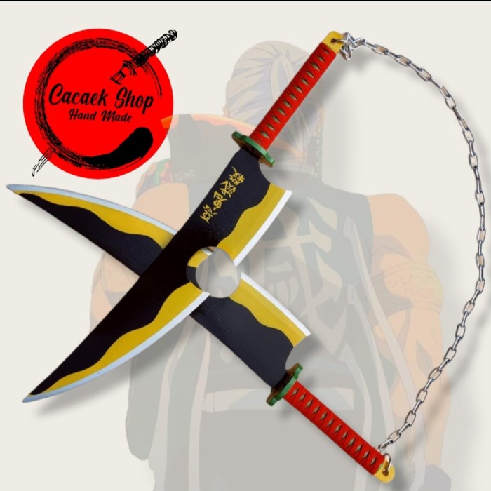 Termurah Nichirin Pedang Kayu Uzui Tengen Demonslayer Cosplay