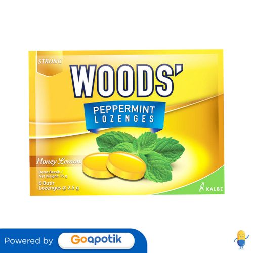 

Woods Tablet Hisap Peppermint Rasa Honey Lemon Sachet 6 Butir