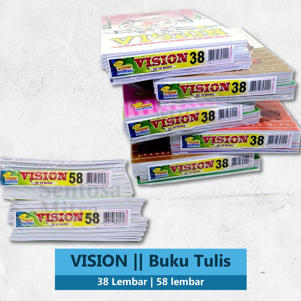 

✻Serba Murah➻ Buku Tulis Vision 38 & 58 Lembar 1 pak 10pcs S78 ➺