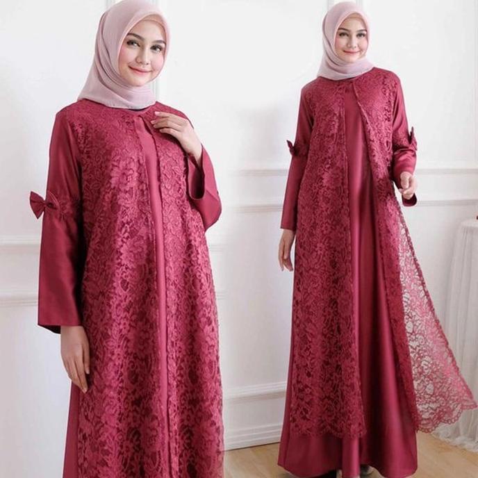 Suzy Dress Brokat Baju Brukat Wanita Muslim Baju Kondangan Baju Pesta