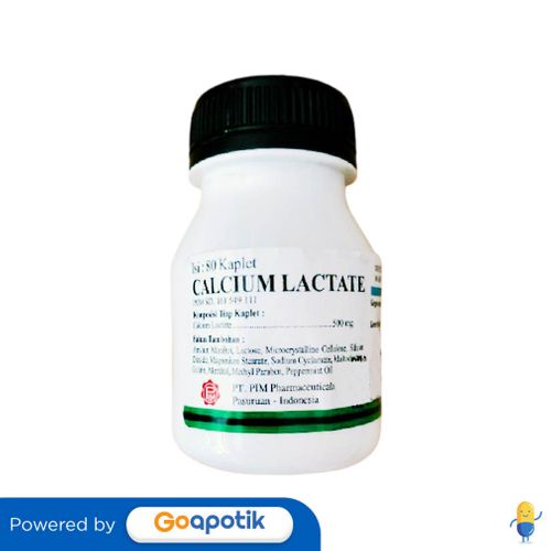 CALCIUM LACTATE PIM 500 MG BOTOL 80 KAPLET