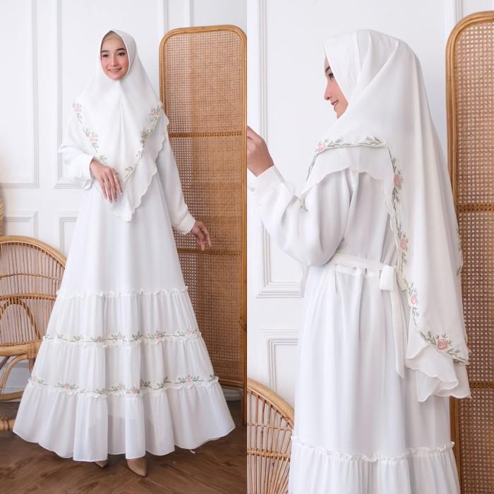 TERLARIS - GAMIS WANITA JUMBO LD 120 TERBARU SYARI SET KHIMAR CERUTY POLOS LUCIA