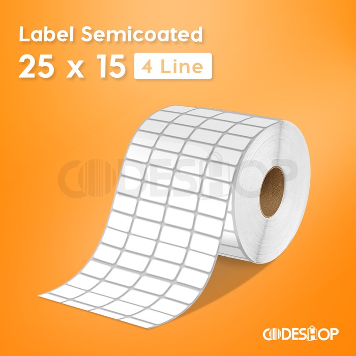 

LABEL SEMICOATED 25X15 / 25 X 15mm 4 LINE ISI 10.000 PCS