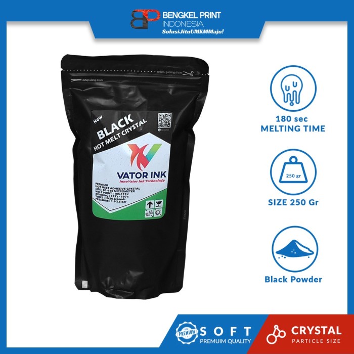 

BRG BARU POWDER VATOR BLACK PREMIUM 250gr BUBUK DTF POLIESTER