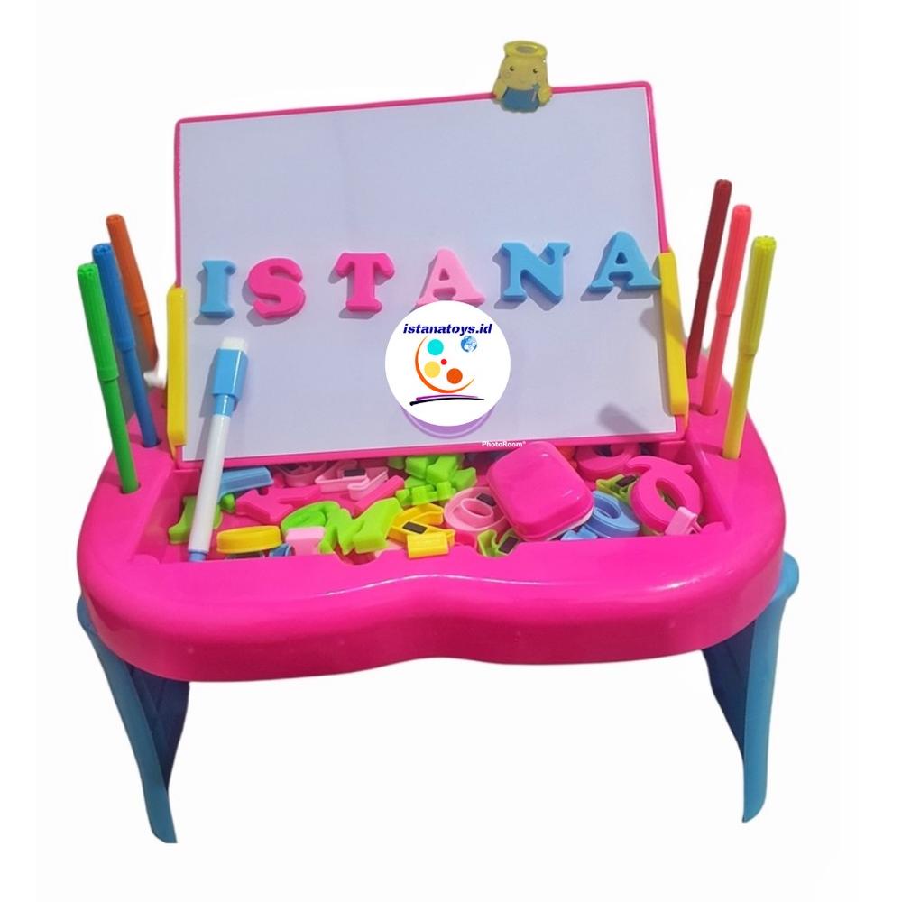 

8.8 Big Sale Id Mainan Papan Tulis Magnetic Drawing Board Meja Belajar Anak Fu1131 Grosir !!