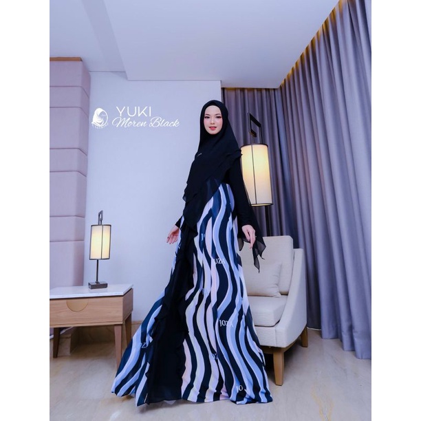 [JOZA CLOTHING]DRESS SET / GAMIS SET " YUKI MOREN BLACK " By Joza Clothing