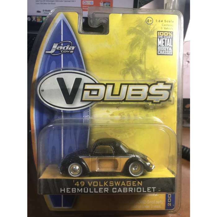 HOT SALE JADA TOYS 49 VOLKSWAGEN HEBMULLER CABRIOLET VW V DUBS 1:64 TERLARIS