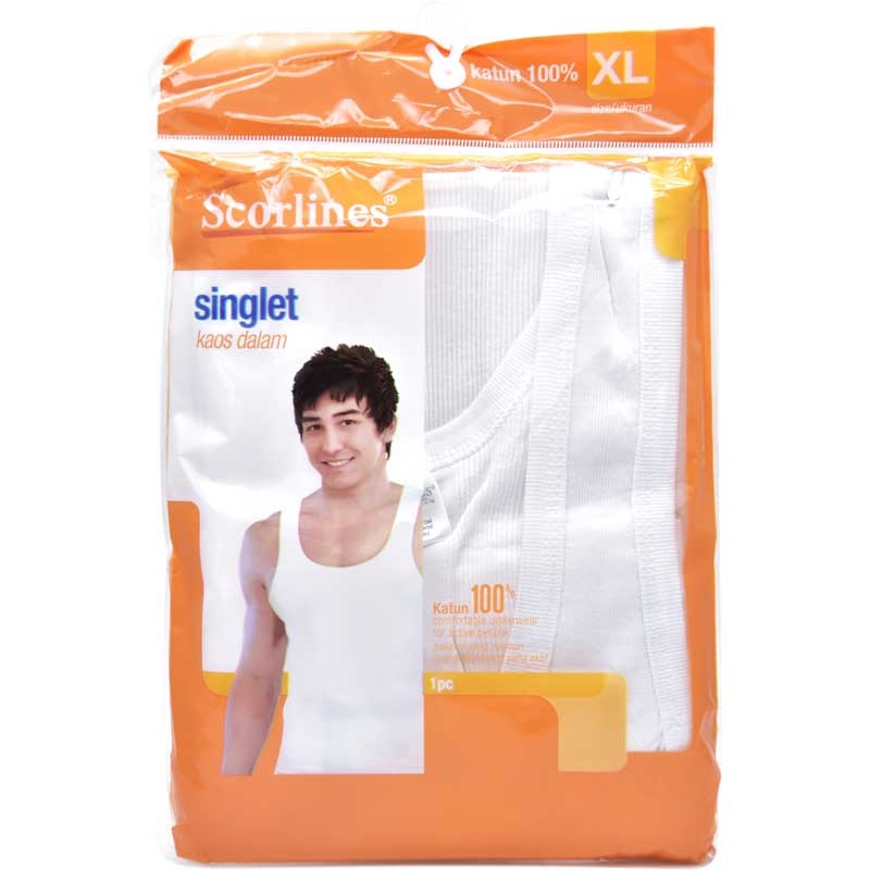 Scorlines Singlet Kaos Dalam Putih XL