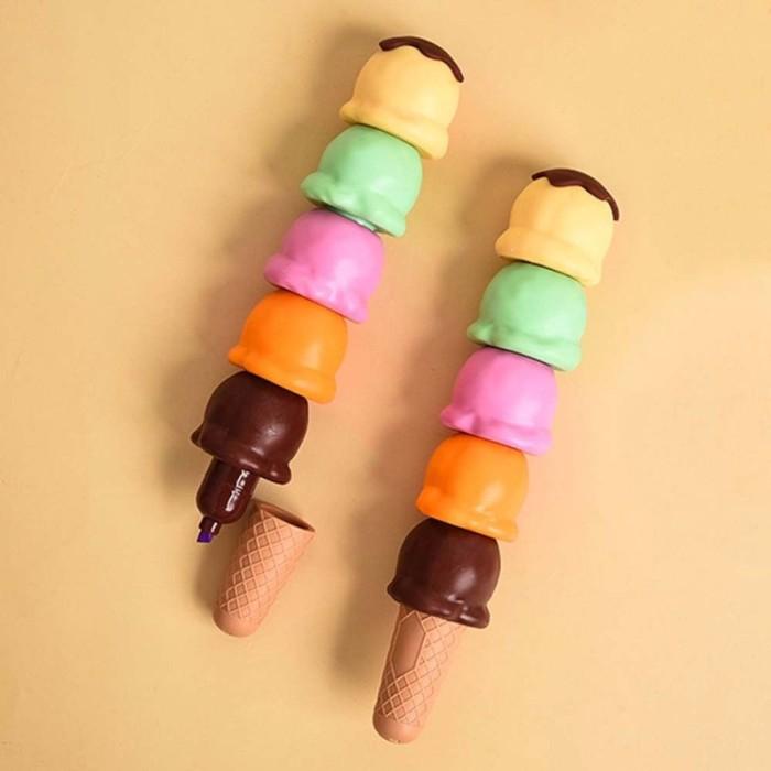 

5 COLORS ICE CREAM CANDY COLOR MARKER PEN HIGHLIGHTER CUTE