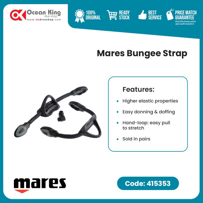 {WafiraStore} FIN STRAP MARES BUNGEE PAIR - XL Berkualitas