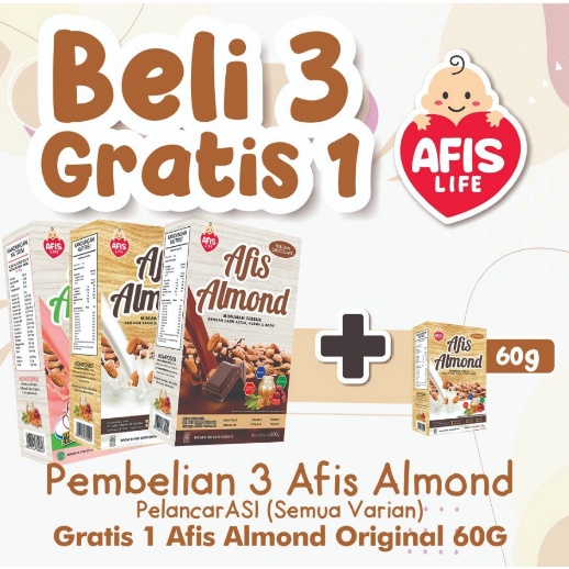 Terkini AFIS Susu Almond Asi Booster Dan SBK Kacang Hijau PLus Daun Katuk Pelancar Asi Afis Life Boo
